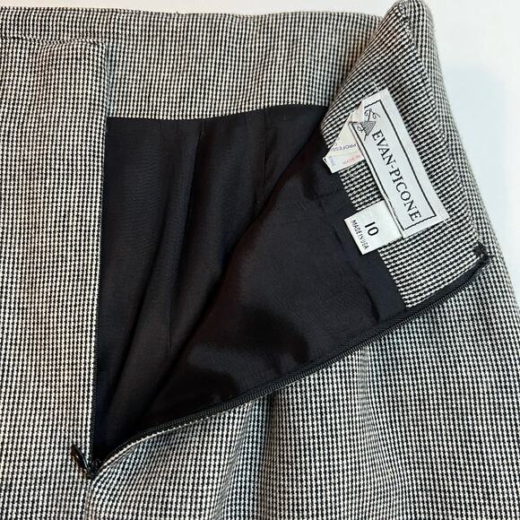 Vtg Evan Picone High Waisted Wool Pencil Skirt Sz 10 USA Union Made Houndstooth - Picture 9 of 12